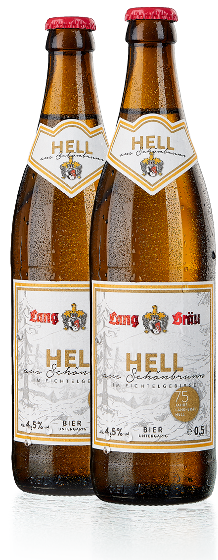 hell Lang-Bräu 2 Bierflaschen Komposition